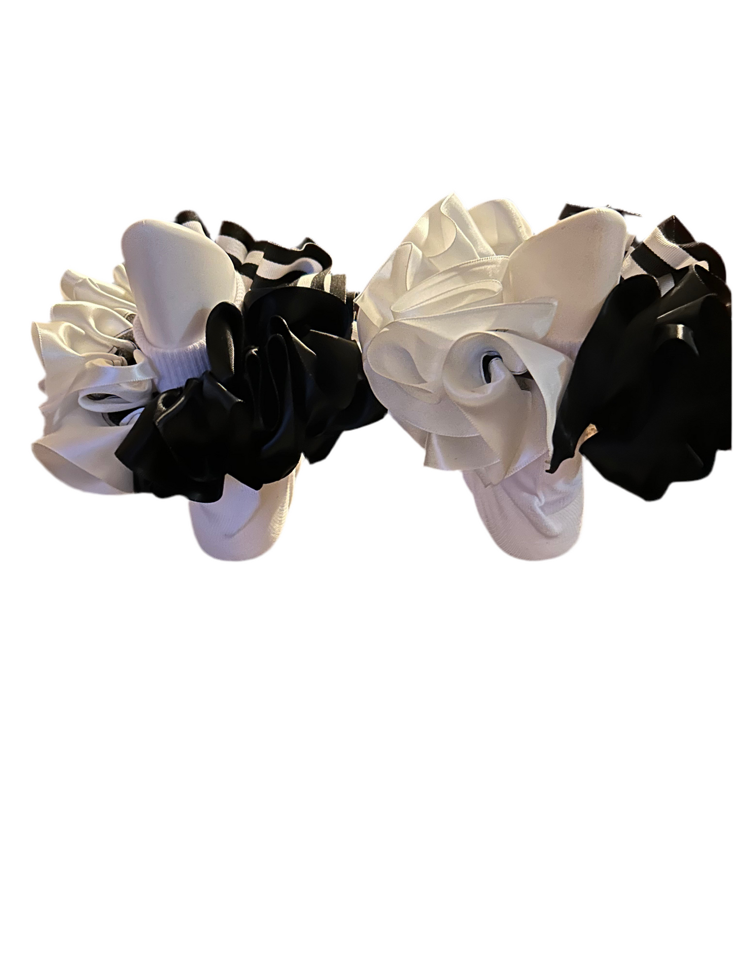 Bold Bows Detachable Tutu Socks – Monochrome Elegance